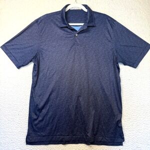 Peter Millar Featherweight Polo Shirt Mens Large Blue Tropical Golf UPF 50+